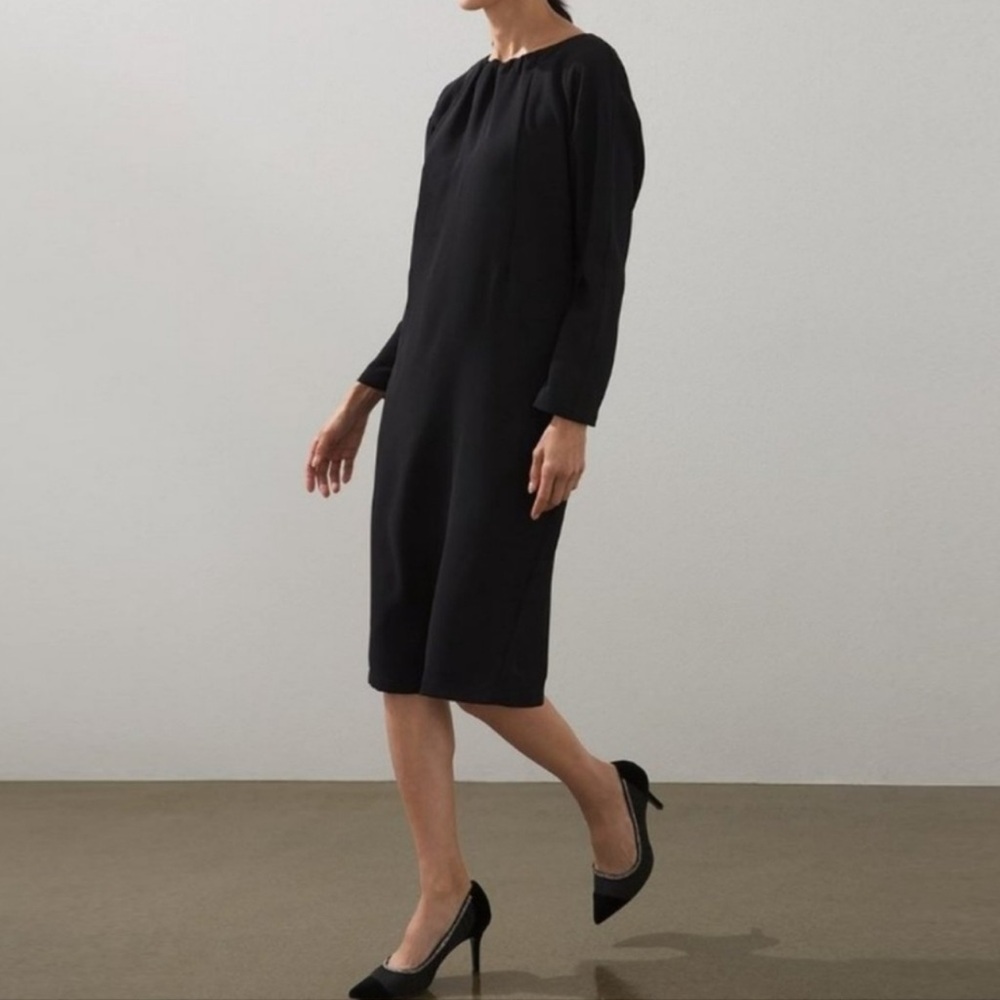 Chico's Black Long-Sleeve Midi Dress